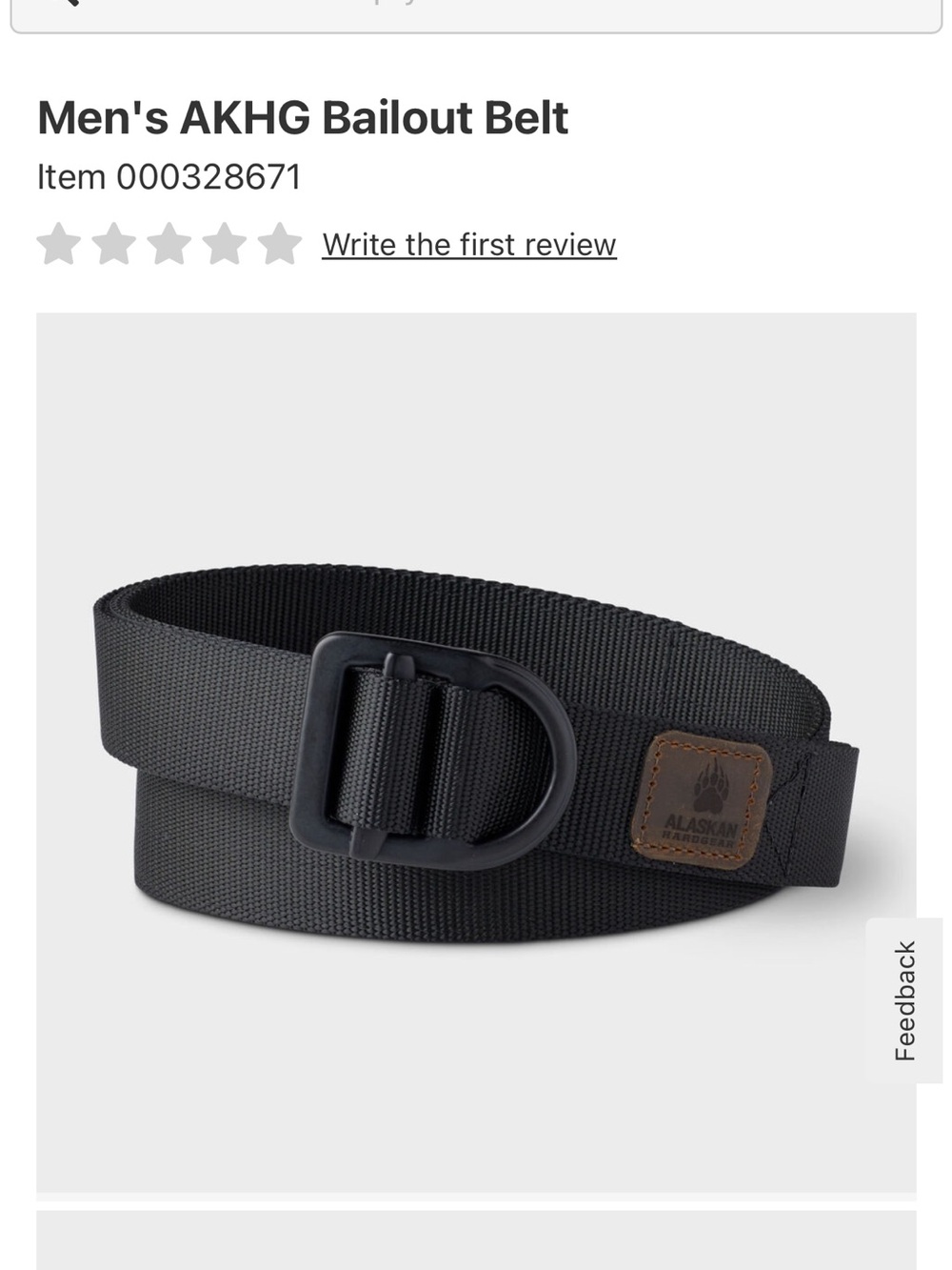 Men's Bailout Web Belt - Black